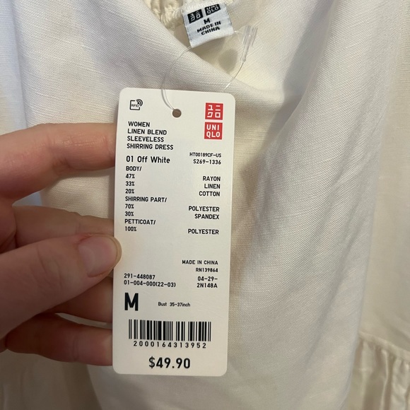 Uniqlo Women's White Midi Dress - Picture 2 of 8